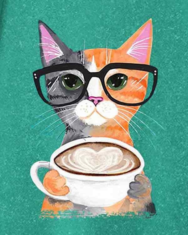 Cat with A Cup of Latte